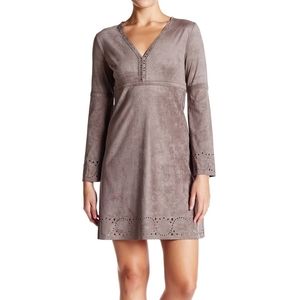 Gray Bell Sleeve Mini Dress